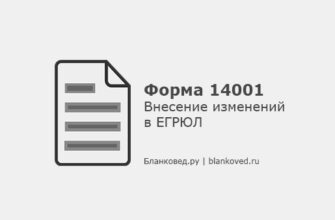 Форма 14001 - Внесение изменений в ЕГРЮЛ